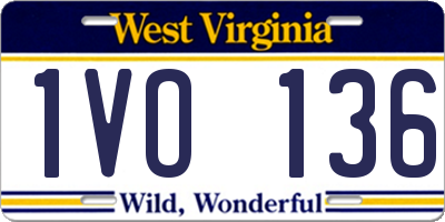 WV license plate 1VO136