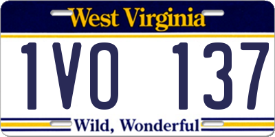 WV license plate 1VO137
