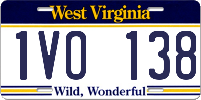 WV license plate 1VO138