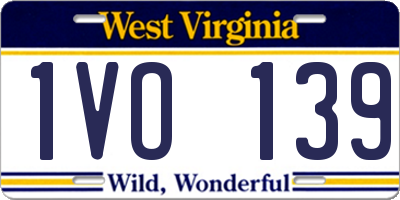 WV license plate 1VO139
