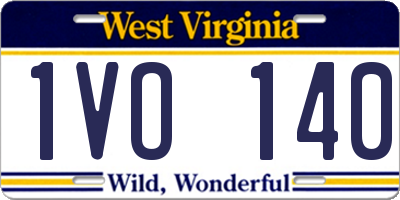 WV license plate 1VO140