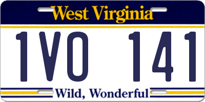 WV license plate 1VO141