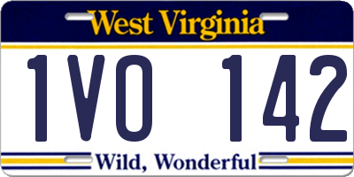 WV license plate 1VO142