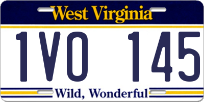 WV license plate 1VO145