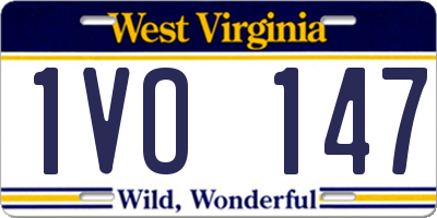 WV license plate 1VO147