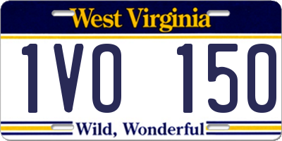 WV license plate 1VO150