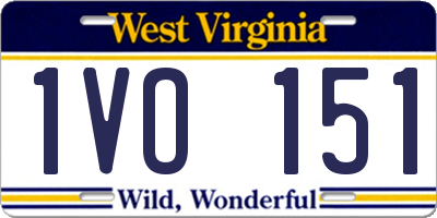 WV license plate 1VO151