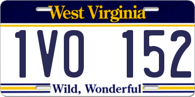 WV license plate 1VO152
