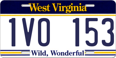 WV license plate 1VO153