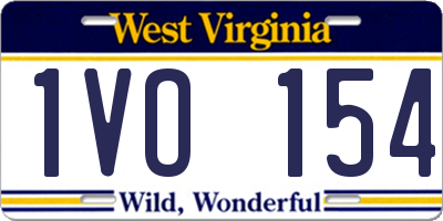WV license plate 1VO154