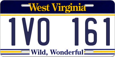 WV license plate 1VO161
