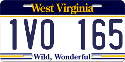 WV license plate 1VO165