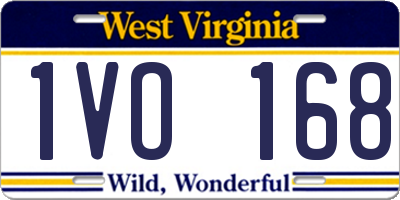 WV license plate 1VO168