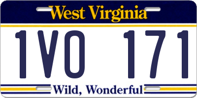 WV license plate 1VO171
