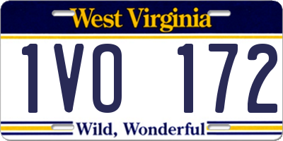 WV license plate 1VO172