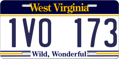 WV license plate 1VO173
