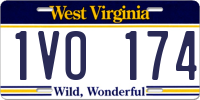 WV license plate 1VO174