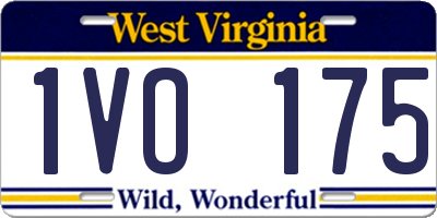 WV license plate 1VO175