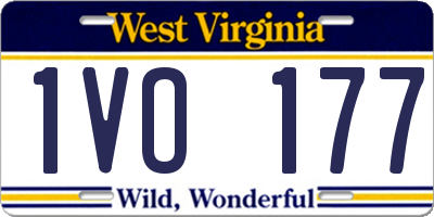 WV license plate 1VO177