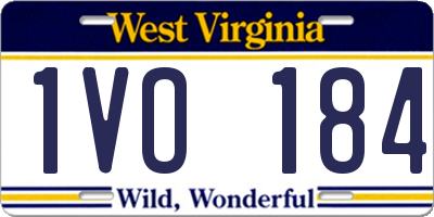 WV license plate 1VO184