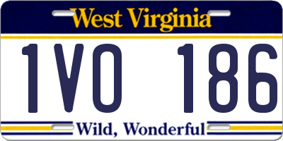 WV license plate 1VO186