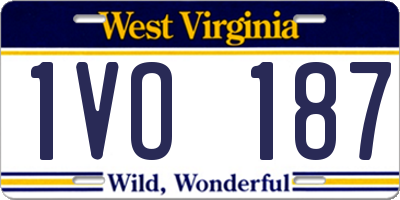 WV license plate 1VO187