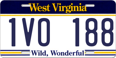 WV license plate 1VO188