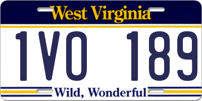 WV license plate 1VO189