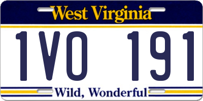 WV license plate 1VO191