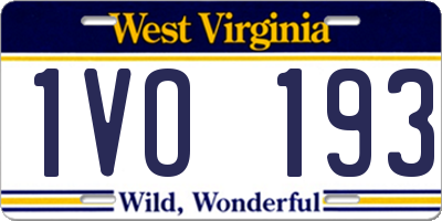 WV license plate 1VO193