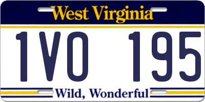 WV license plate 1VO195