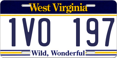 WV license plate 1VO197