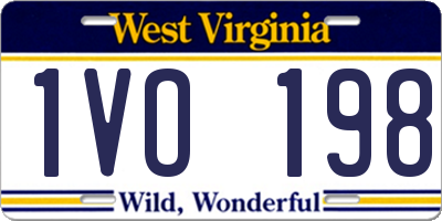 WV license plate 1VO198