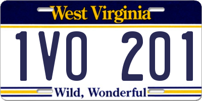 WV license plate 1VO201