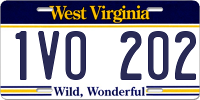 WV license plate 1VO202