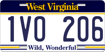 WV license plate 1VO206