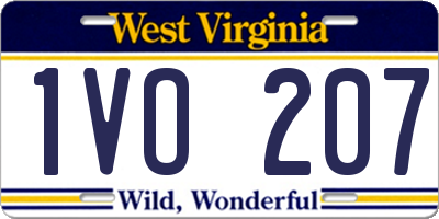 WV license plate 1VO207