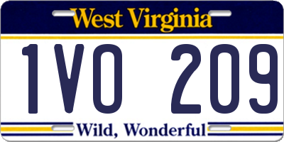 WV license plate 1VO209