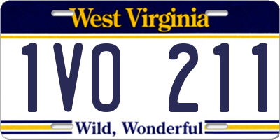 WV license plate 1VO211