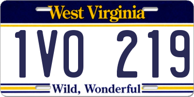WV license plate 1VO219