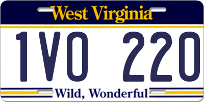 WV license plate 1VO220