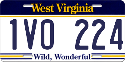 WV license plate 1VO224