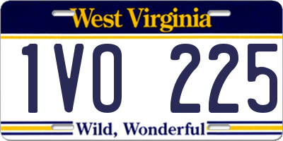 WV license plate 1VO225