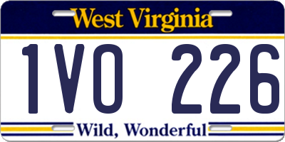 WV license plate 1VO226