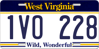 WV license plate 1VO228