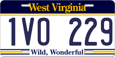WV license plate 1VO229