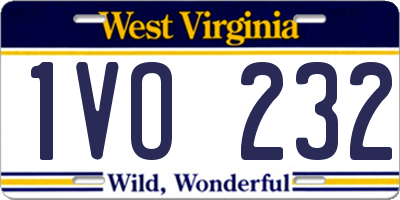 WV license plate 1VO232