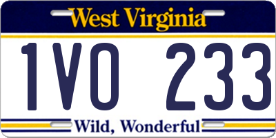 WV license plate 1VO233