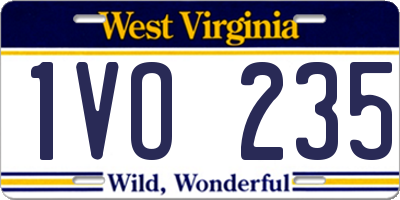 WV license plate 1VO235