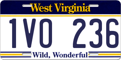 WV license plate 1VO236